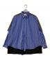 seesew（シーソー）の古着「FAKE BLOCKING OVER SHIRT/フェイクブロッキングオーバーシャツ」｜ブルー×オリーブ