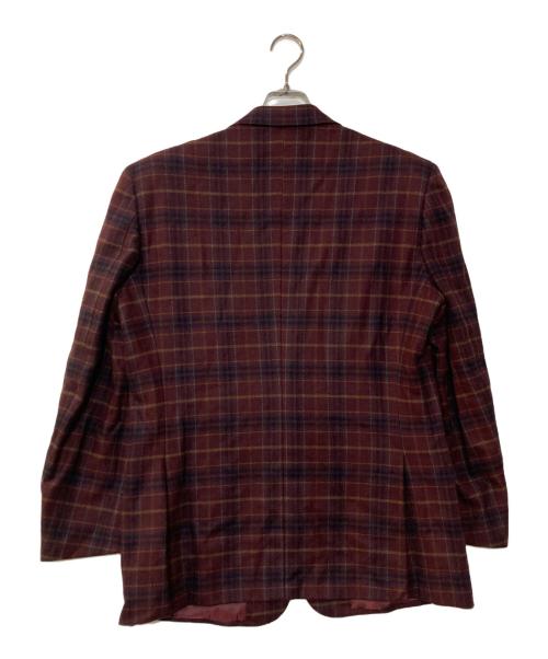 Yves Saint Laurent（イヴサンローラン）Yves Saint Laurent (イヴサンローラン) 80s プレイドチェック テーラードジャケット ボルドー サイズ:C-100 W-90 T-180の古着・服飾アイテム