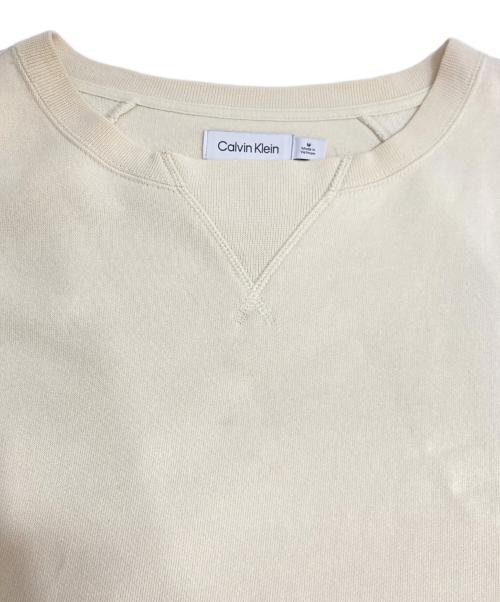Calvin Klein（カルバンクライン）Calvin Klein (カルバンクライン) オーバーサイズクルーネックスウェット アイボリー サイズ:Mの古着・服飾アイテム