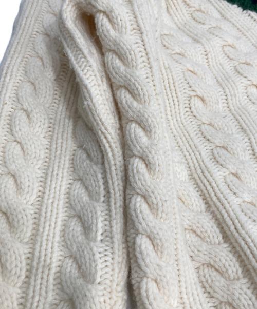 MONCLER GENIUS（モンクレール ジーニアス）MONCLER GENIUS (モンクレール ジーニアス) Palm Angels (パーム エンジェルス) ケーブルVネックニット ホワイト サイズ:XSの古着・服飾アイテム