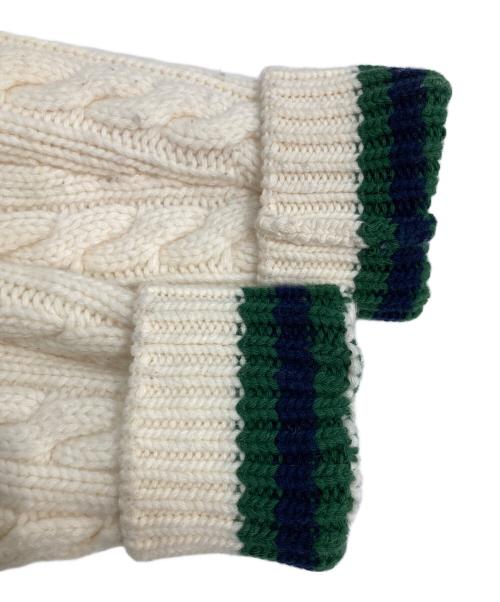 MONCLER GENIUS（モンクレール ジーニアス）MONCLER GENIUS (モンクレール ジーニアス) Palm Angels (パーム エンジェルス) ケーブルVネックニット ホワイト サイズ:XSの古着・服飾アイテム