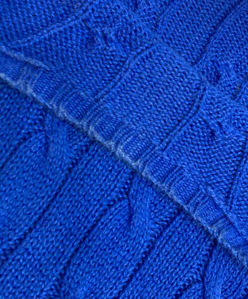 POLO RALPH LAUREN（ポロ・ラルフローレン）POLO RALPH LAUREN (ポロ・ラルフローレン) ミニポニー刺繍ケーブルニット ブルー サイズ:Mの古着・服飾アイテム