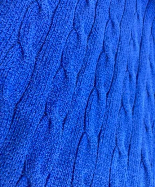 POLO RALPH LAUREN（ポロ・ラルフローレン）POLO RALPH LAUREN (ポロ・ラルフローレン) ミニポニー刺繍ケーブルニット ブルー サイズ:Mの古着・服飾アイテム