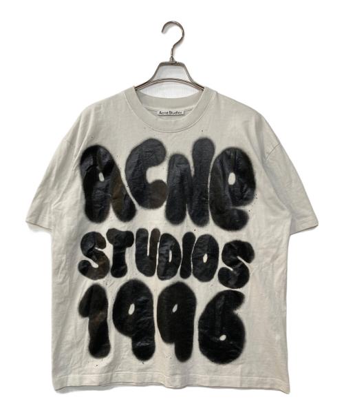 Acne studios（アクネ ストゥディオズ）ACNE STUDIOS (アクネ ストゥディオズ) スプレーロゴTシャツ ホワイト サイズ:Sの古着・服飾アイテム