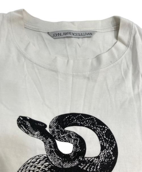 JOHN LAWRENCE SULLIVAN（ジョン ローレンス サリバン）JOHN LAWRENCE SULLIVAN (ジョン ローレンス サリバン) SNAKE PRINT T-SHIRT ホワイト サイズ:Lの古着・服飾アイテム