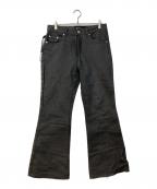 GOARゴア）の古着「STRAPPED FLARE OIL PANTS」｜ブラック