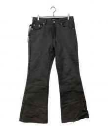GOAR（ゴア）の古着「STRAPPED FLARE OIL PANTS」｜ブラック