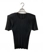 PLEATS PLEASEプリーツプリーズ）の古着「半袖プリーツカットソー」｜ブラック