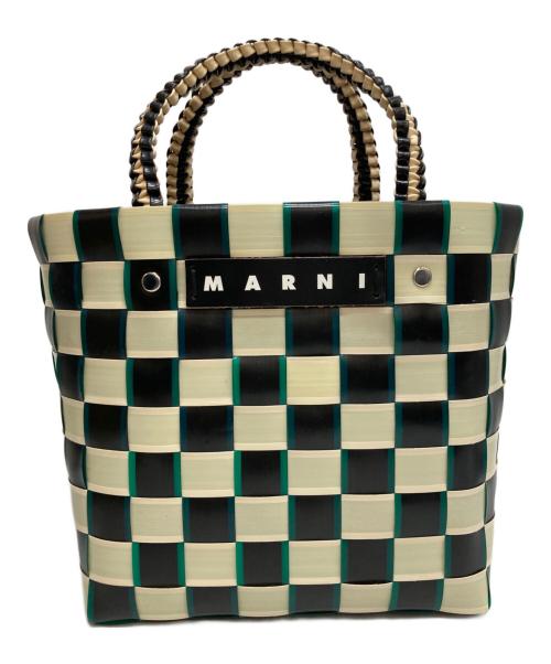 MARNI（マルニ）MARNI (マルニ) MARKET TAPE MINI BASKET グリーン×ベージュの古着・服飾アイテム