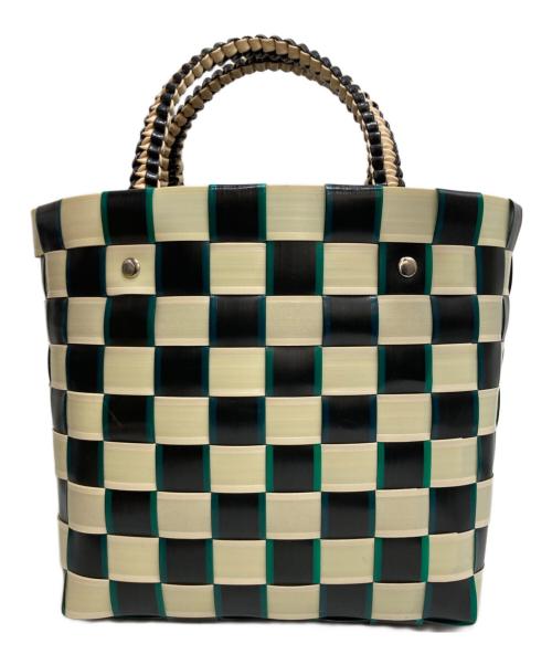 MARNI（マルニ）MARNI (マルニ) MARKET TAPE MINI BASKET グリーン×ベージュの古着・服飾アイテム
