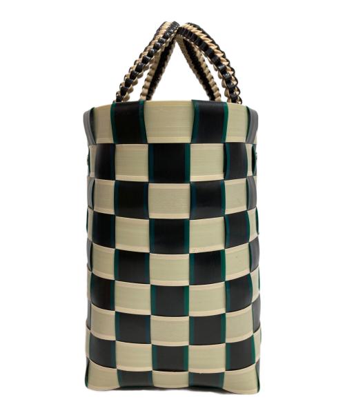 MARNI（マルニ）MARNI (マルニ) MARKET TAPE MINI BASKET グリーン×ベージュの古着・服飾アイテム