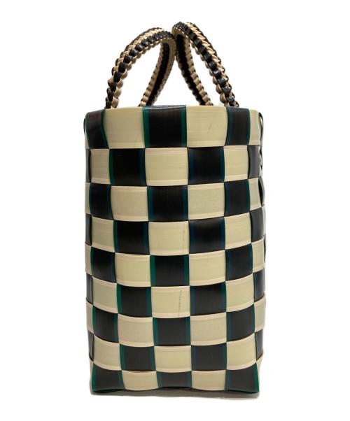 MARNI（マルニ）MARNI (マルニ) MARKET TAPE MINI BASKET グリーン×ベージュの古着・服飾アイテム