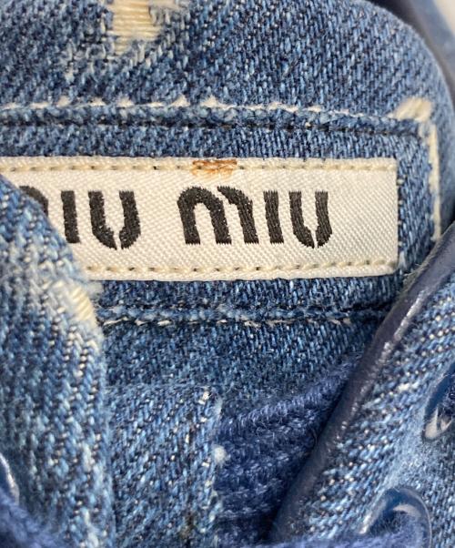 MIU MIU（ミュウミュウ）MIU MIU (ミュウミュウ) ダメージデニムスニーカー インディゴ サイズ:37の古着・服飾アイテム