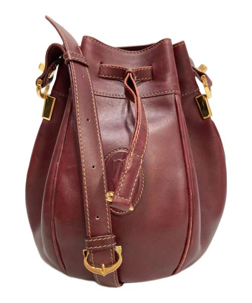 Cartier（カルティエ）Cartier (カルティエ) マストライン 巾着ショルダーバッグ ブラウンの古着・服飾アイテム