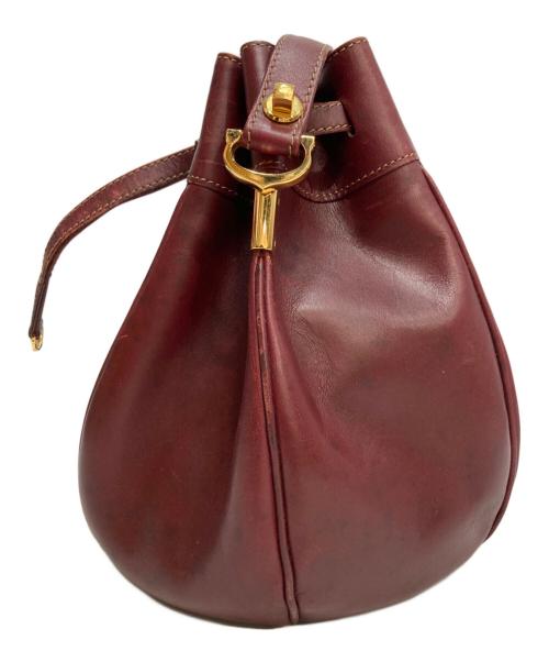 Cartier（カルティエ）Cartier (カルティエ) マストライン 巾着ショルダーバッグ ブラウンの古着・服飾アイテム