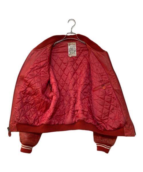 AVIREX（アヴィレックス）AVIREX (アヴィレックス) ヴィンテージレザースタジャン レッド サイズ:Mの古着・服飾アイテム