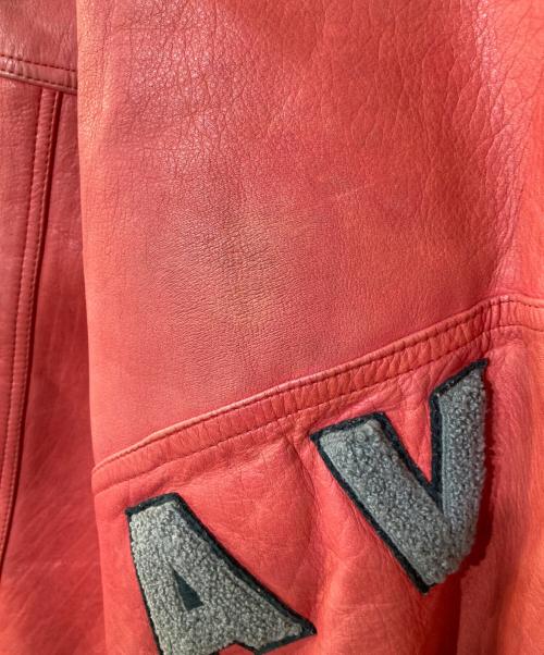 AVIREX（アヴィレックス）AVIREX (アヴィレックス) ヴィンテージレザースタジャン レッド サイズ:Mの古着・服飾アイテム