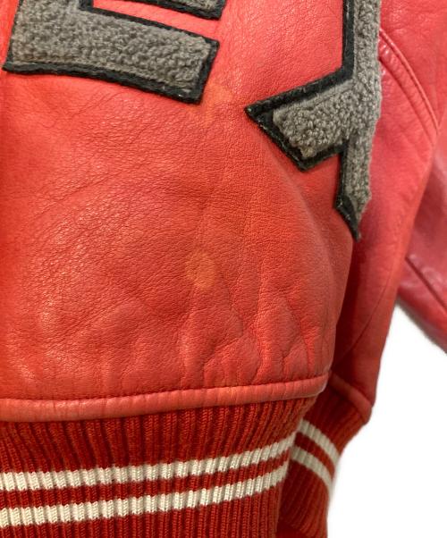 AVIREX（アヴィレックス）AVIREX (アヴィレックス) ヴィンテージレザースタジャン レッド サイズ:Mの古着・服飾アイテム