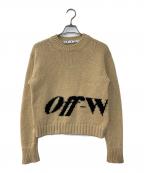 OFFWHITEオフホワイト）の古着「ロゴウールセーター」｜ベージュ