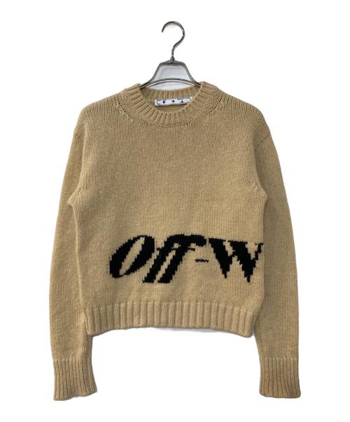 OFFWHITE（オフホワイト）OFFWHITE (オフホワイト) ロゴウールセーター ベージュ サイズ:40の古着・服飾アイテム