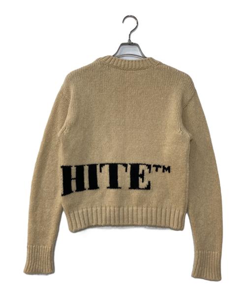 OFFWHITE（オフホワイト）OFFWHITE (オフホワイト) ロゴウールセーター ベージュ サイズ:40の古着・服飾アイテム