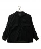 DAIWA PIER39ダイワ ピア39）の古着「TECH FISHERMAN'S OPEN COLLAR SHIRTS/テックフィッシャーマンオープンカラーシャツ」｜ブラック