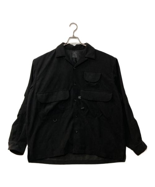 DAIWA PIER39（ダイワ ピア39）DAIWA PIER39 (ダイワ ピア39) TECH FISHERMAN'S OPEN COLLAR SHIRTS/テックフィッシャーマンオープンカラーシャツ ブラック サイズ:Lの古着・服飾アイテム