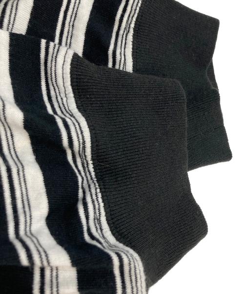 is-ness（イズネス）is-ness (イズネス) BALLOON STRIPES LONG SLEEVE T SHIRT ホワイト×ブラック サイズ:Lの古着・服飾アイテム