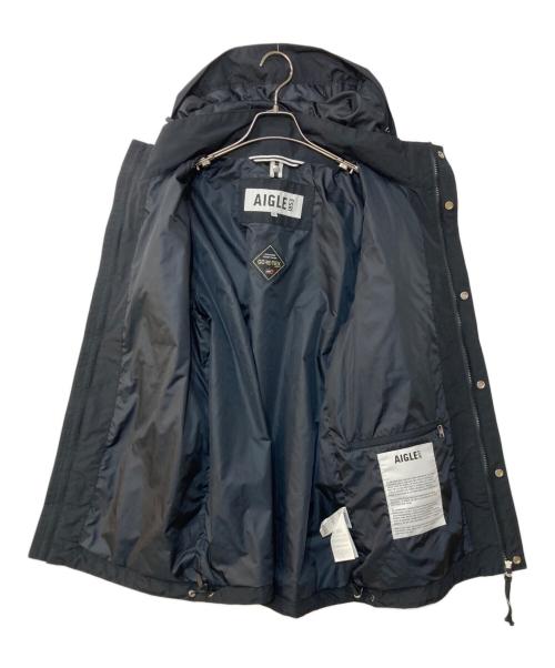 AIGLE（エーグル）AIGLE (エーグル) 透湿防水 ロングフーデッド レインコート ブラック サイズ:XLの古着・服飾アイテム