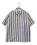 WACKO MARIAワコマリア）の古着「SOKTAS / STRIPED REGULAR COLLAR SHIRT S/S (TYPE-1)」｜ブルー×ホワイト