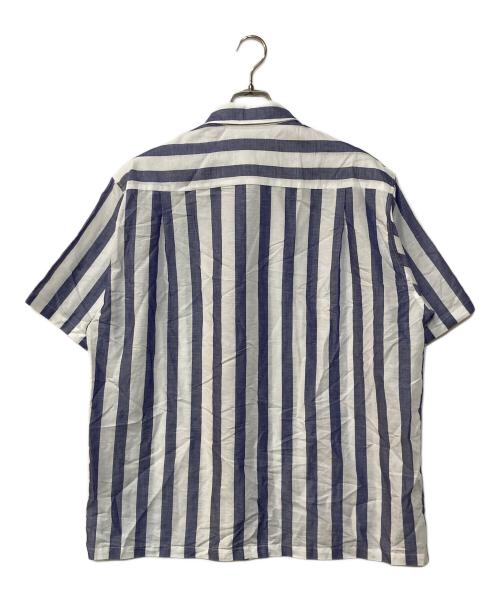 WACKO MARIA（ワコマリア）WACKO MARIA (ワコマリア) SOKTAS / STRIPED REGULAR COLLAR SHIRT S/S (TYPE-1) ブルー×ホワイト サイズ:Lの古着・服飾アイテム