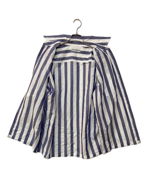 WACKO MARIA（ワコマリア）WACKO MARIA (ワコマリア) SOKTAS / STRIPED REGULAR COLLAR SHIRT S/S (TYPE-1) ブルー×ホワイト サイズ:Lの古着・服飾アイテム