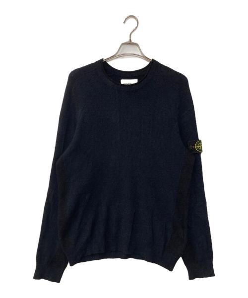 STONE ISLAND（ストーンアイランド）STONE ISLAND (ストーンアイランド) コットンナイロンニット ネイビー サイズ:Lの古着・服飾アイテム