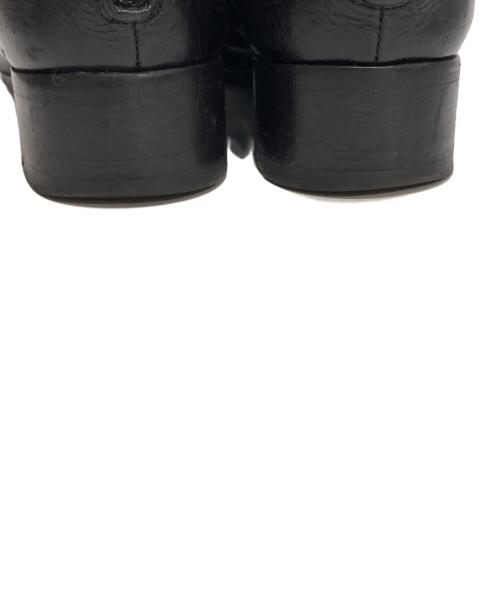 Saint Laurent Paris（サンローランパリ）Saint Laurent Paris (サンローランパリ) ベルテッド スクエアトゥバックジップ レザーブーツ ブラック サイズ:41の古着・服飾アイテム