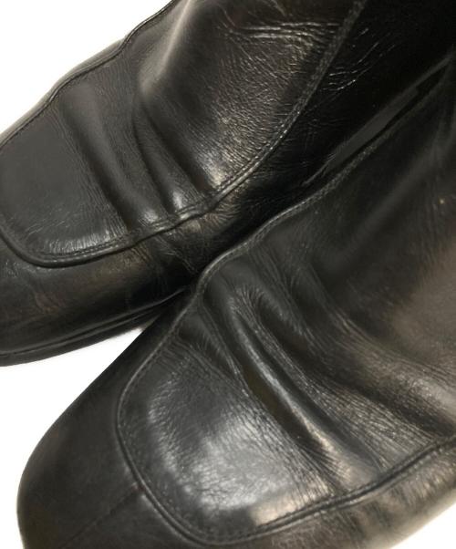 Saint Laurent Paris（サンローランパリ）Saint Laurent Paris (サンローランパリ) ベルテッド スクエアトゥバックジップ レザーブーツ ブラック サイズ:41の古着・服飾アイテム