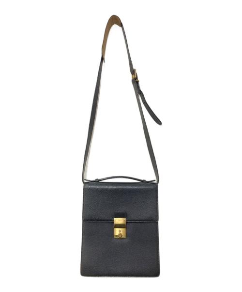 GUCCI（グッチ）GUCCI (グッチ) 2WAY レザーショルダーバッグ ブラックの古着・服飾アイテム