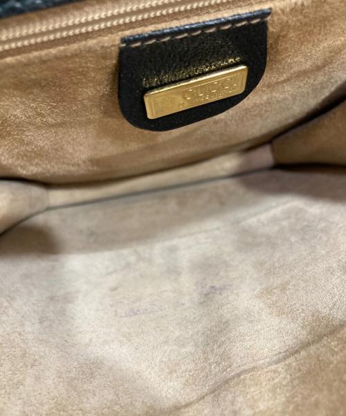 GUCCI（グッチ）GUCCI (グッチ) 2WAY レザーショルダーバッグ ブラックの古着・服飾アイテム