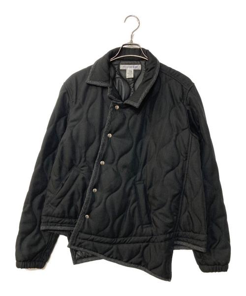 COMME des GARCONS SHIRT（コムデギャルソンシャツ）COMME des GARCONS SHIRT (コムデギャルソンシャツ) COACH JACKET アシンメトリー キルティング コーチジャケット ブラック×グレー サイズ:Mの古着・服飾アイテム