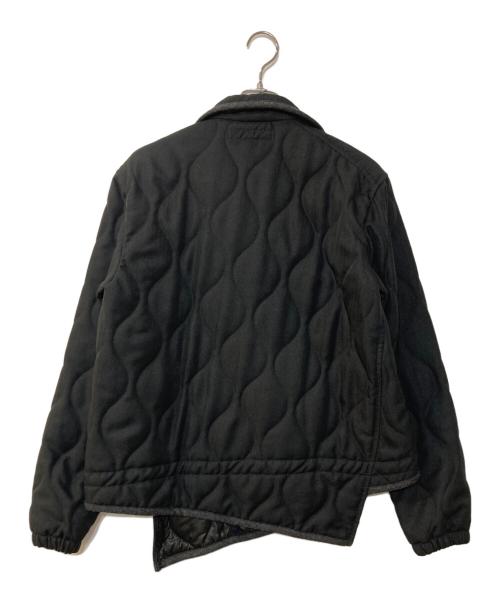 COMME des GARCONS SHIRT（コムデギャルソンシャツ）COMME des GARCONS SHIRT (コムデギャルソンシャツ) COACH JACKET アシンメトリー キルティング コーチジャケット ブラック×グレー サイズ:Mの古着・服飾アイテム