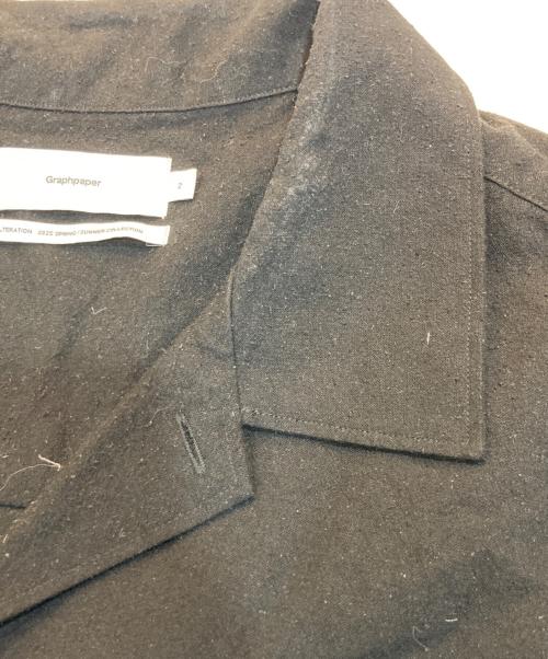 Graphpaper（グラフペーパー）Graphpaper (グラフペーパー) SILK NOIL VISCOSE SLEEPING SHIRT ブラック サイズ:2の古着・服飾アイテム