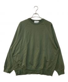 Graphpaper（グラフペーパー）の古着「Hard Terry Crew Neck Sweat」｜グリーン
