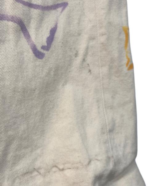 TANAKA（タナカ）TANAKA (タナカ) ステンシル加工デニムトラウザー ホワイト サイズ:25の古着・服飾アイテム