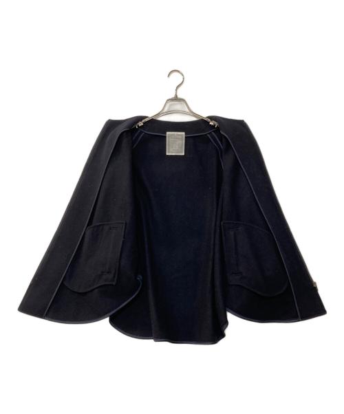BEARDSLEY（ビアズリー）BEARDSLEY (ビアズリー) ウールポンチョコート ネイビー サイズ:FREEの古着・服飾アイテム