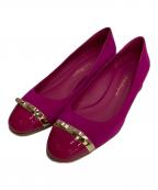 Salvatore Ferragamoサルヴァトーレ フェラガモ）の古着「VULCI スウェードパンプス」｜ピンク×パープル