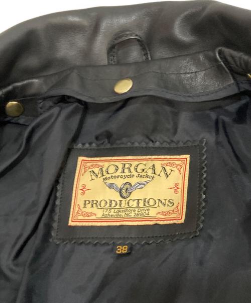 MORGAN PRODUCTIONS（モーガン プロダクションズ）MORGAN PRODUCTIONS (モーガン プロダクションズ) レザージャケット ブラック サイズ:38の古着・服飾アイテム