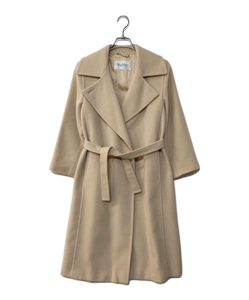 MaxMara（マックスマーラ）MaxMara (マックスマーラ) カシミヤウール ベルテッドコート アイボリー サイズ:34の古着・服飾アイテム