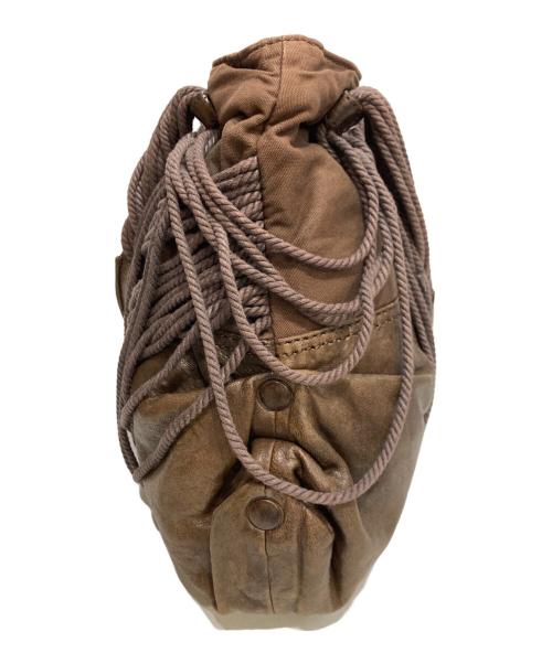 DIESEL（ディーゼル）DIESEL (ディーゼル) ロープレザー トートバッグ/Rope Leather Shoulder Bag オリーブ×ブラウンの古着・服飾アイテム