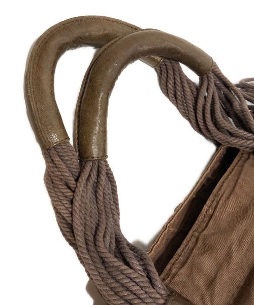 DIESEL（ディーゼル）DIESEL (ディーゼル) ロープレザー トートバッグ/Rope Leather Shoulder Bag オリーブ×ブラウンの古着・服飾アイテム