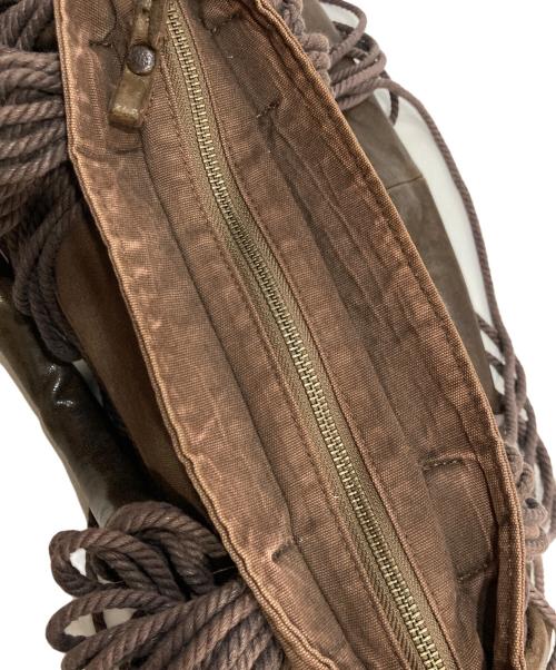 DIESEL（ディーゼル）DIESEL (ディーゼル) ロープレザー トートバッグ/Rope Leather Shoulder Bag オリーブ×ブラウンの古着・服飾アイテム