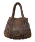 DIESEL（ディーゼル）の古着「ロープレザー トートバッグ/Rope Leather Shoulder Bag」｜オリーブ×ブラウン